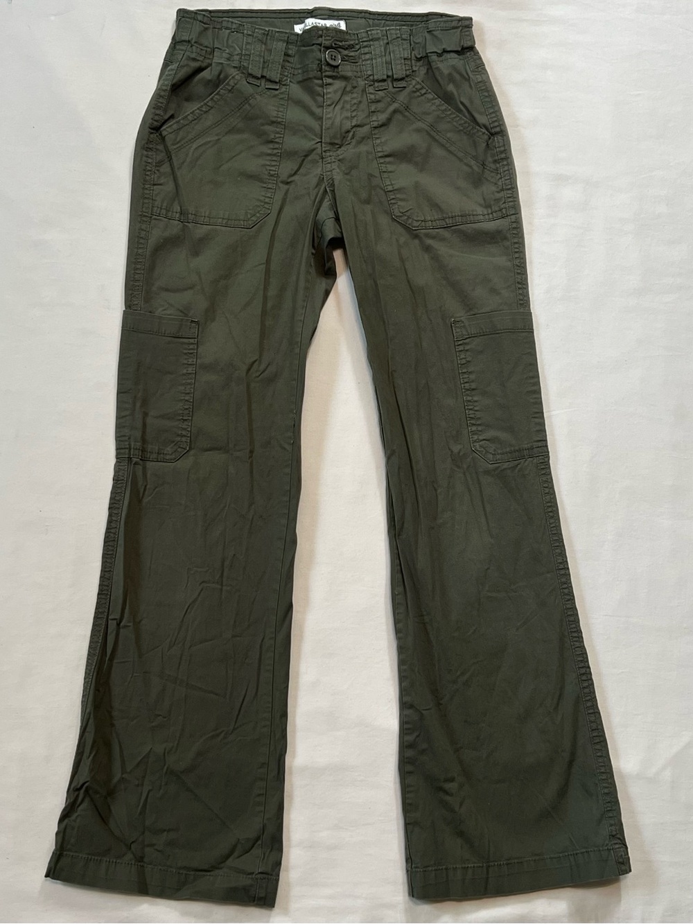 Vanilla Star Olive Green Cargo Wide-Leg Jeans